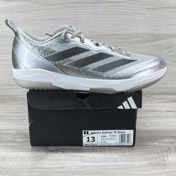 adidas Shoes - Adidas Adizero Instinct TF Softball Cleats Silver Black Women 13 / Men 12 JS2992